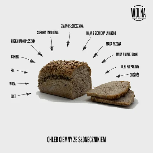 Chleb ciemny z gryką z ziarnami słonecznika - zdjęcie 1