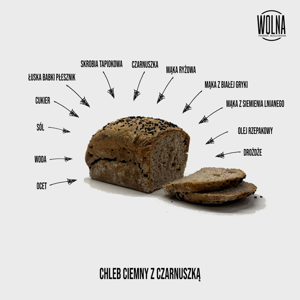 Chleb ciemny z gryką z czarnuszką