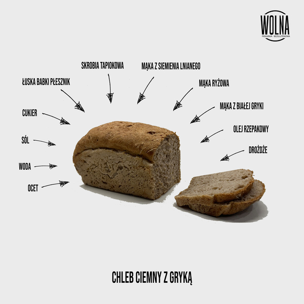 Chleb ciemny z gryką