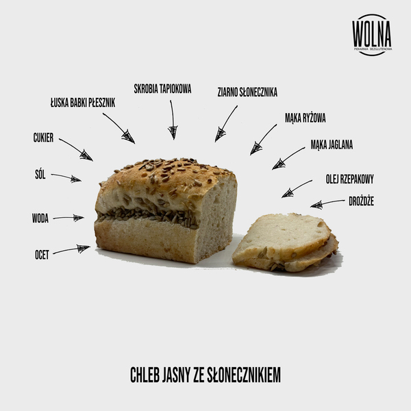 Chleb jasny z ziarnami słonecznika