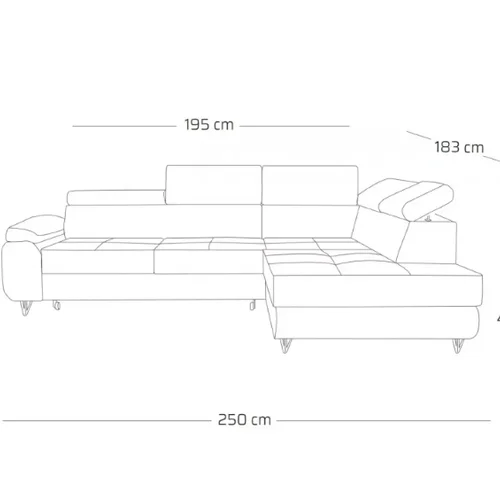 Corner sofa bed MORGAN 250 Monolith 97 - zdjęcie 4