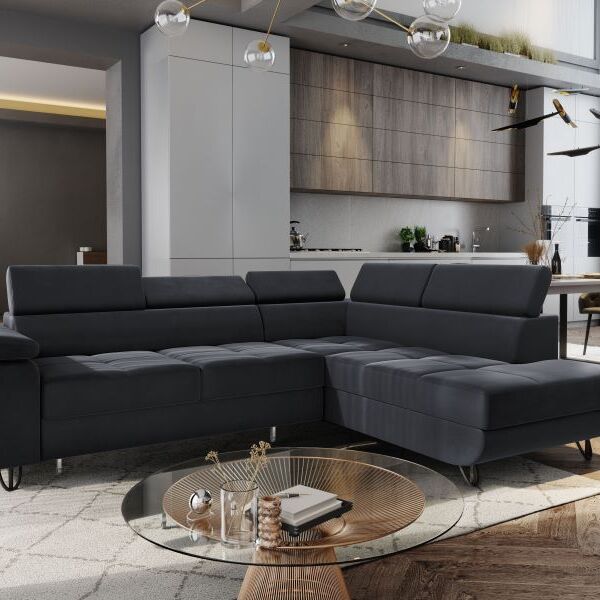 Corner sofa bed MORGAN 250 Monolith 97